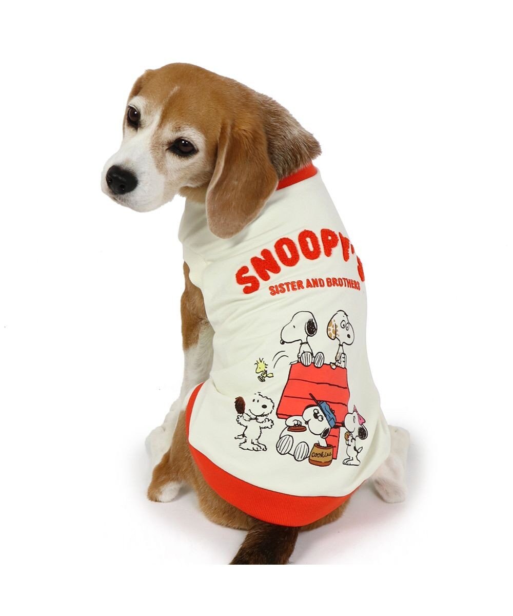 PET PARADISE スヌーピー 兄弟集合柄 トレーナー 白【中型犬】  【大型犬】 