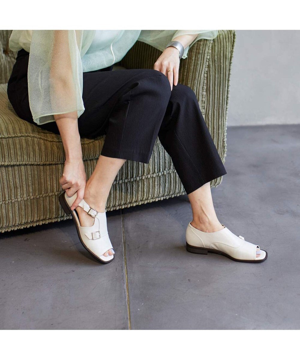 ing <ing>ダブルモンクサイドオープンシューズ 