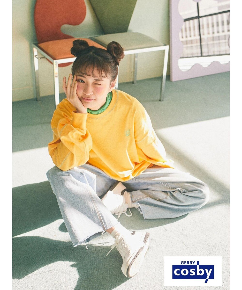 earth music&ecology Ｃｏｓｂｙ×ｅａｒｔｈ　配色ステッチロングＴシャツ 