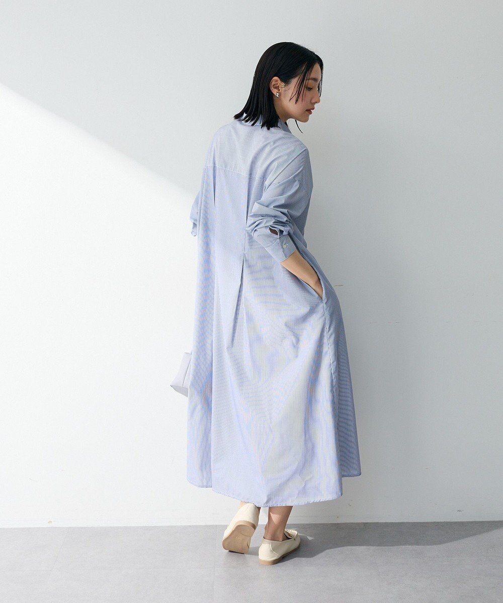 Green Parks イージーケア抜け衿ウエストタックシャツワンピース 