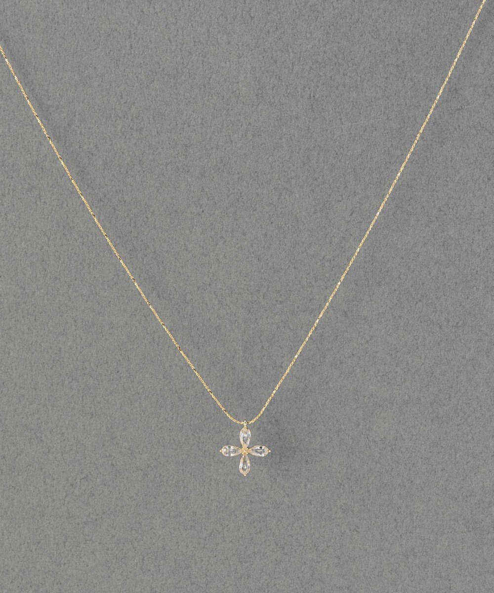 Phoebe 【金属アレルギー対応】フォーペタルズビジューネックレス/ニッケルフリー ゴールド 