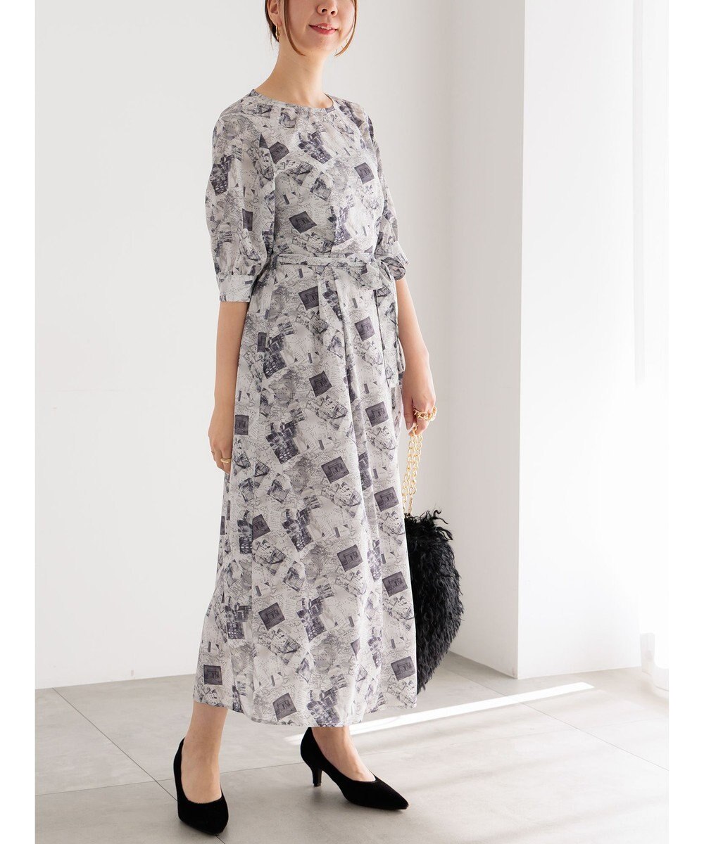 Te chichi マップパターンプリントワンピース 