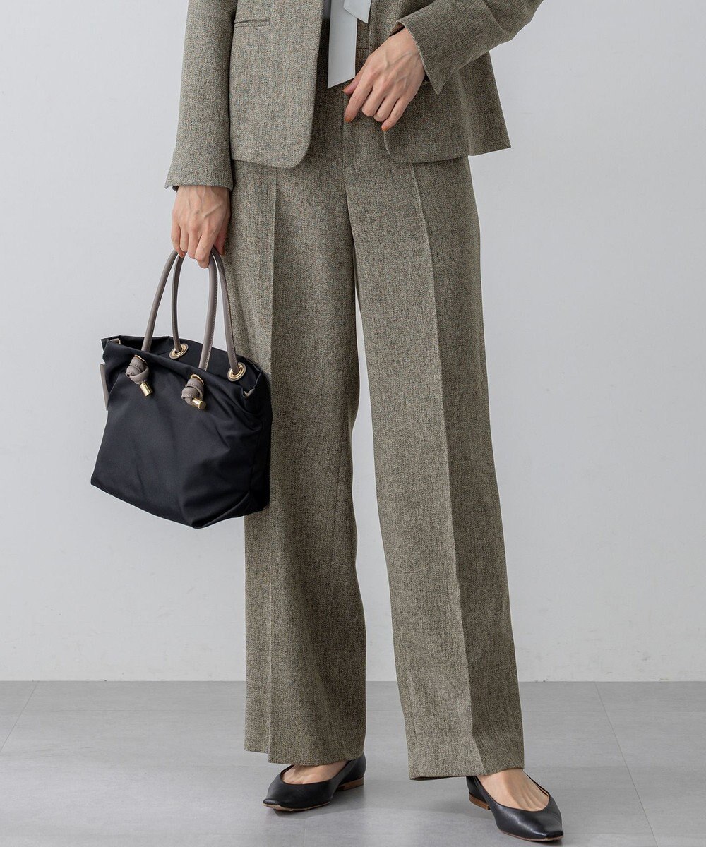 23区 【洗える/セットアップ対応】ウールライクカルゼ ワイド パンツ 