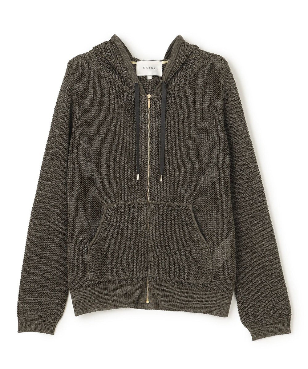 BEIGE， OPTICAL / フードカーディガン 