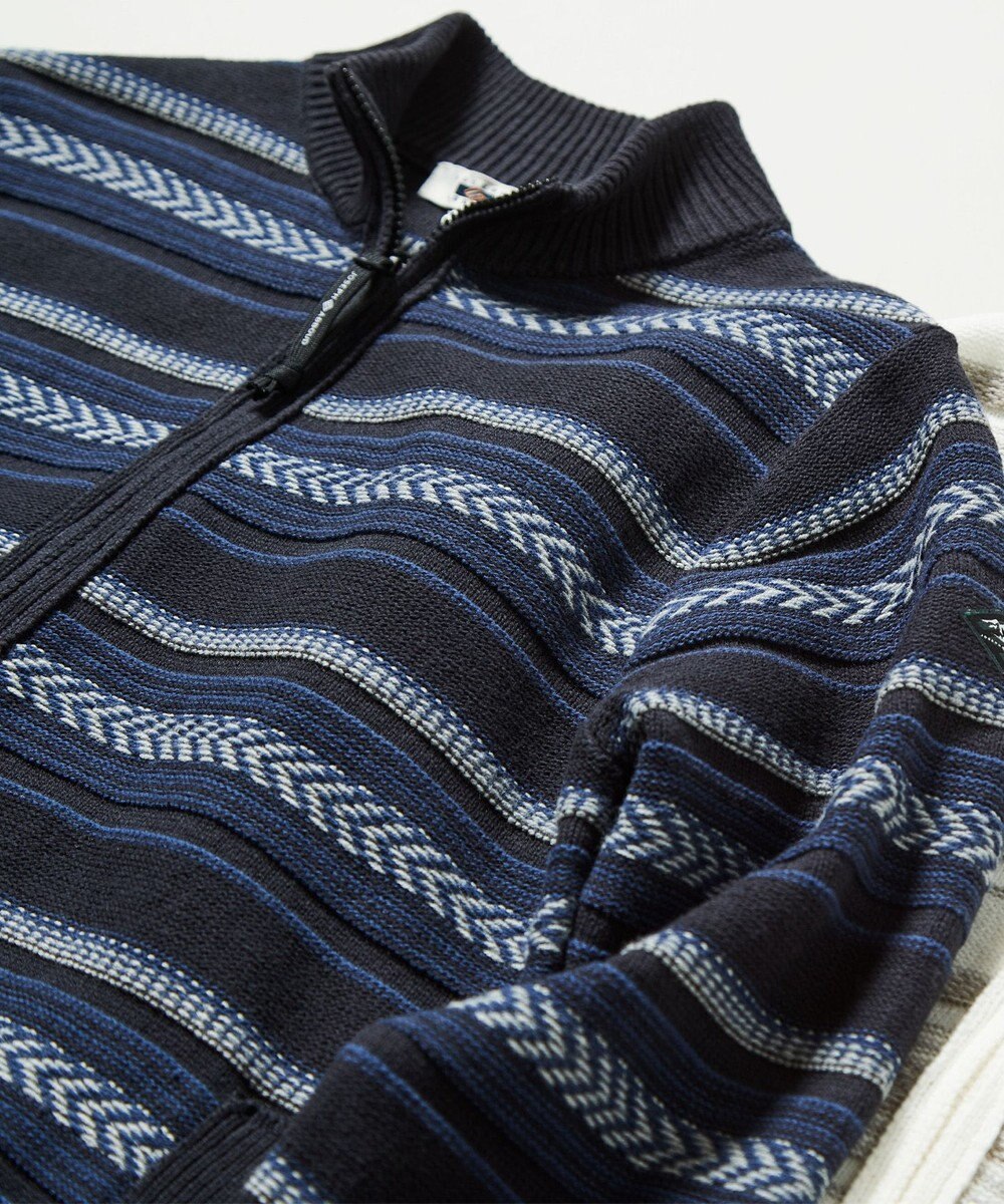 JOSEPH ABBOUD MOUNTAIN 【UNISEX】ジャガード柄 ZIPニット アウター 