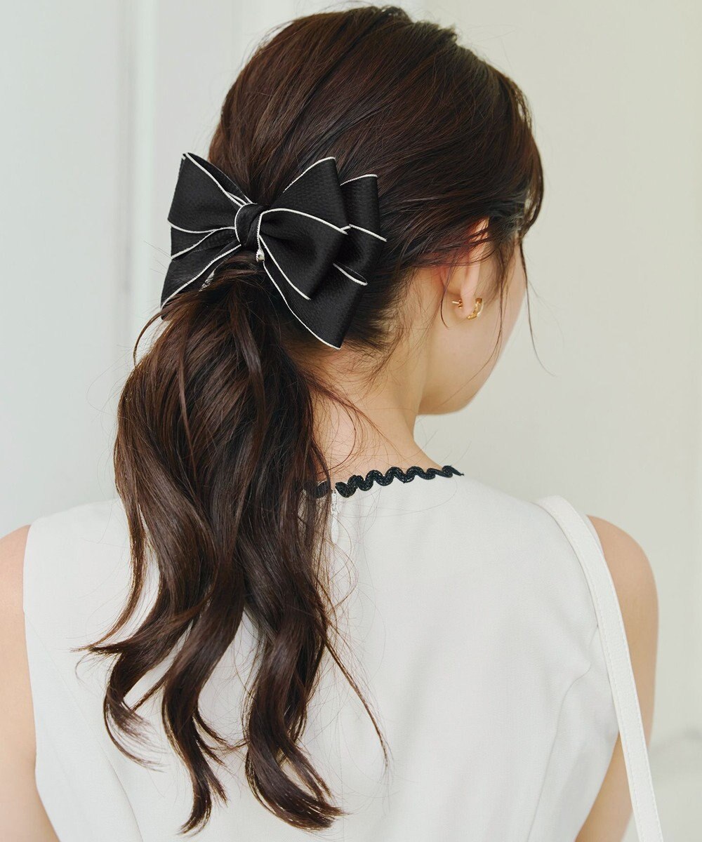 Tiaclasse 配色リボンバレッタ 