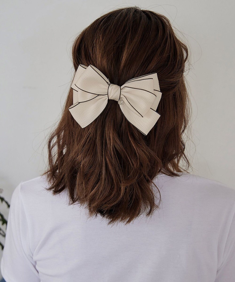 Tiaclasse 配色リボンバレッタ 