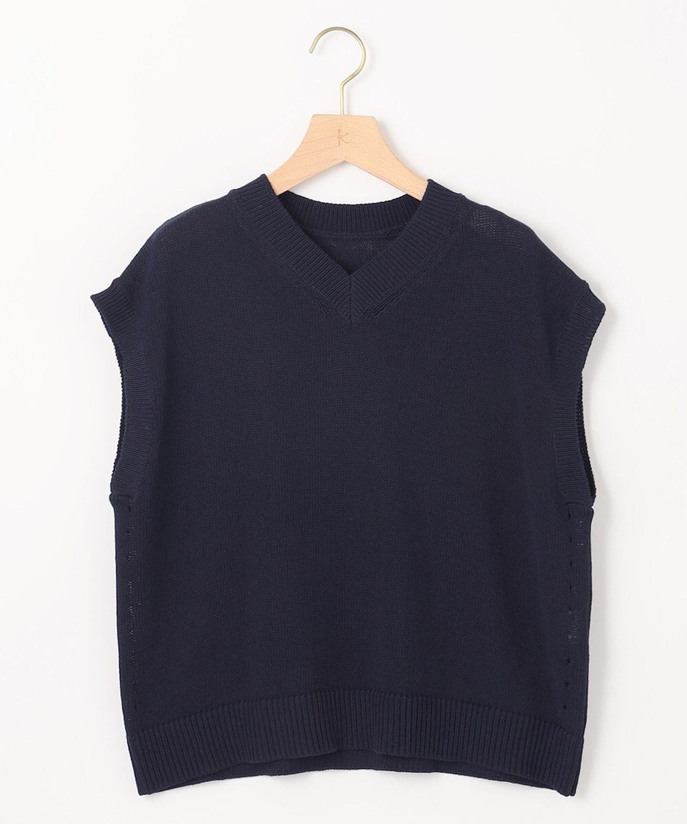 組曲 【WEB限定・前後着用可】コットンポリエステル杢プルオーバー ニット 