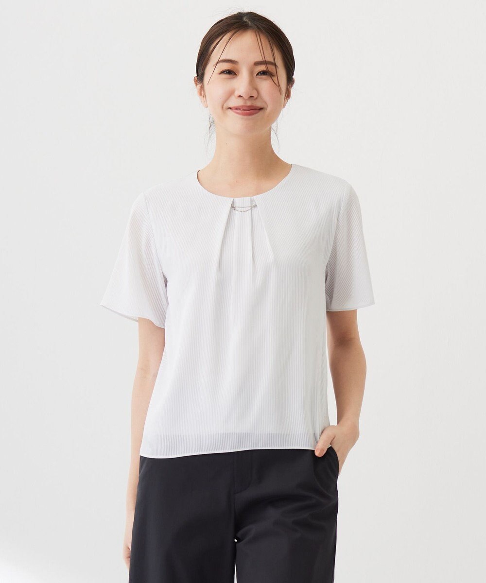 J.PRESS LADIES L シアーストライプ カットソー 