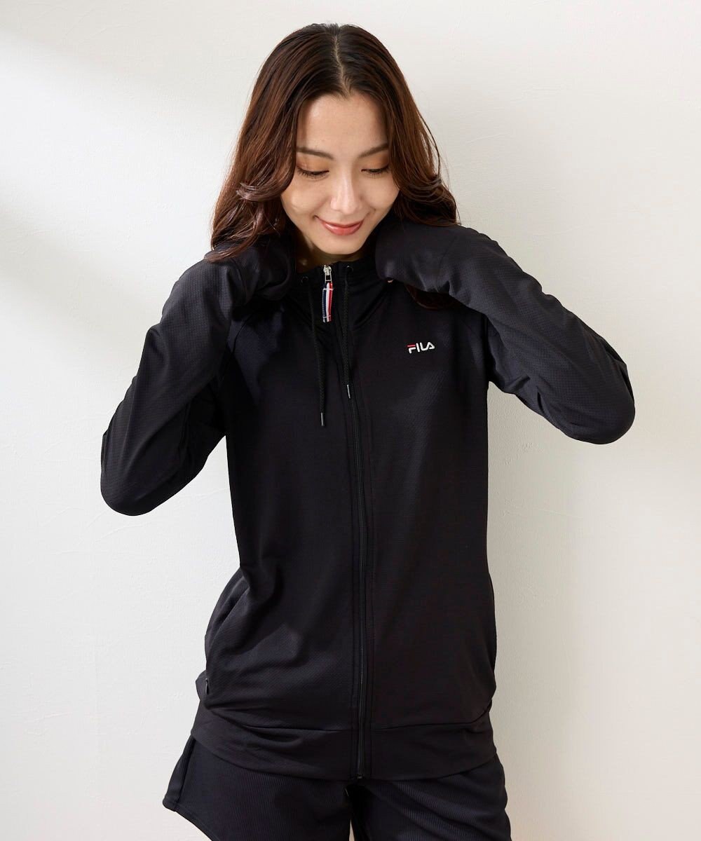 OP／FILA 【FILA】ラッシュガードブロックメッシュ スタンドカラージャケット 
