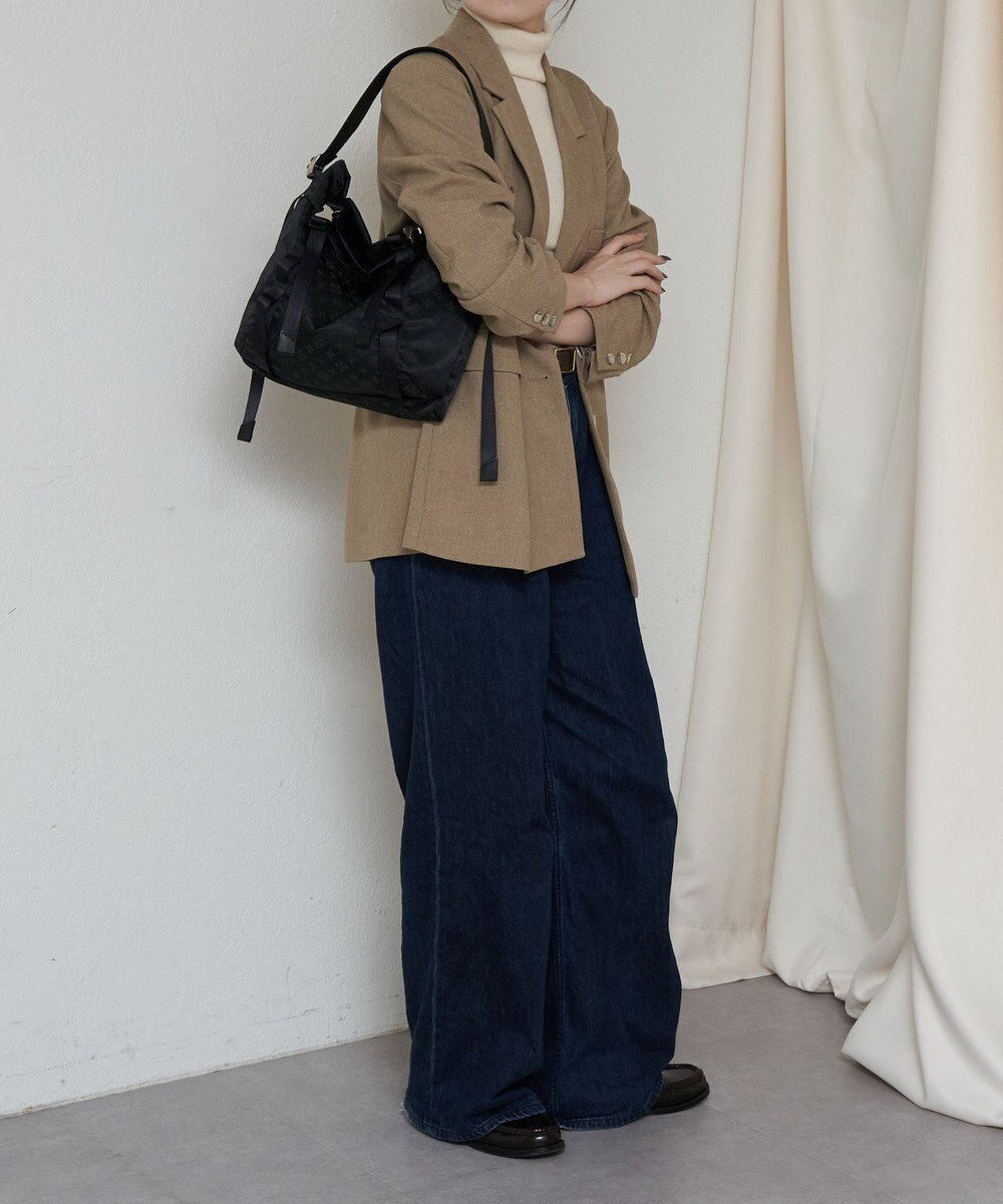 russet ナイロンジャガードメタルバックルショルダーバッグ M(CE-1671) 