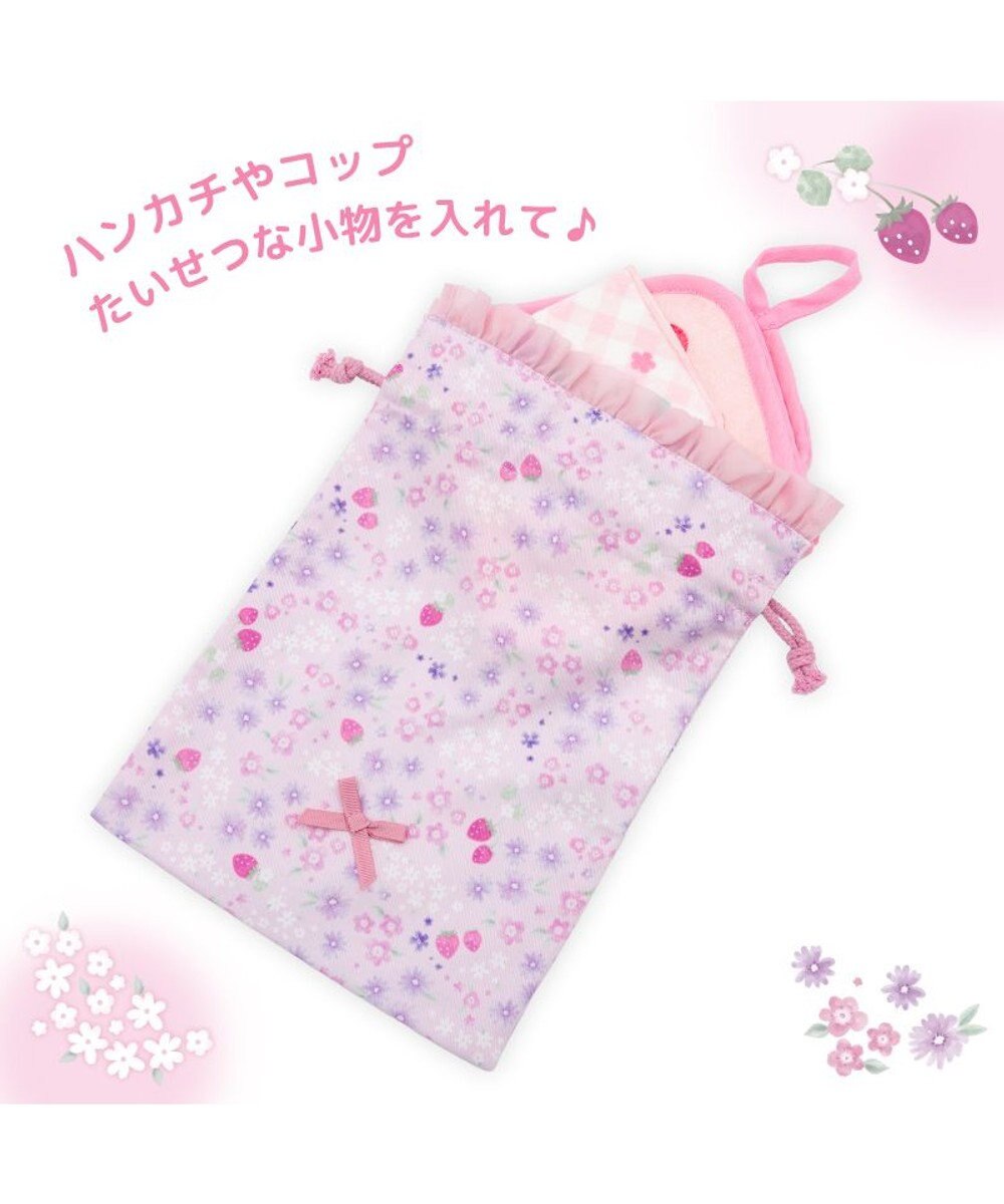 Mother garden マザーガーデン  野いちご 巾着 《小花いちご柄》 小 
