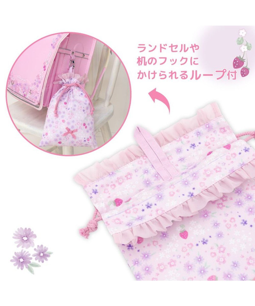 Mother garden マザーガーデン  野いちご 巾着 《小花いちご柄》 小 