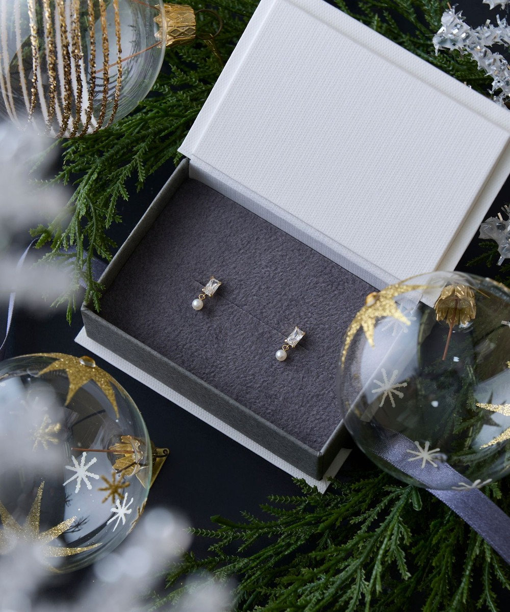 Phoebe 【K10】リフレクトビジューパールピアス 