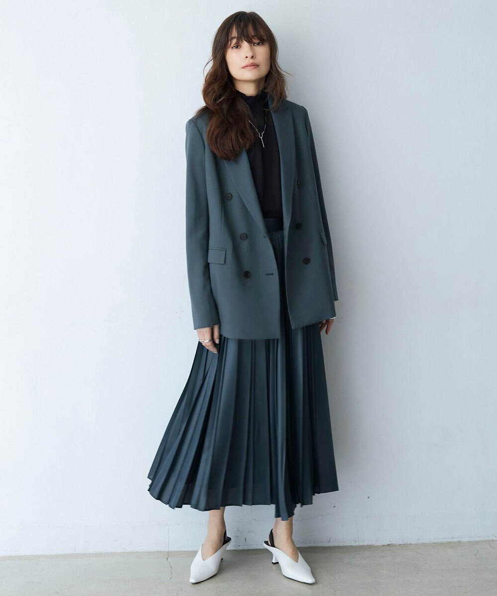 ICB L 【洗える】ウール2WAYストレッチ ダブルブレストジャケット 