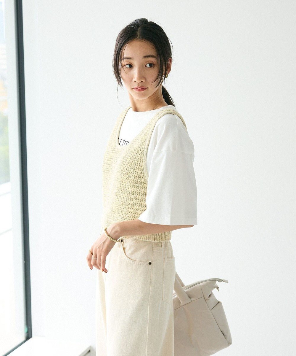 CRAFT STANDARD BOUTIQUE ワッフル編み短丈ニットベスト 