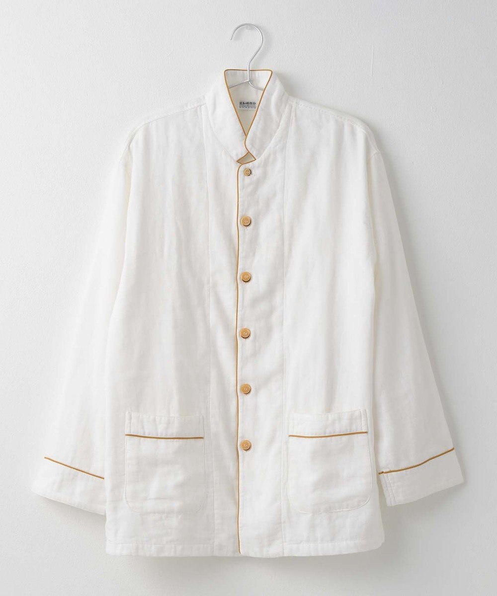 京和晒綿紗 【紗栄子さん愛用パジャマの色違い/UNISEX】ガーゼパジャマ 2重合わせ 白 