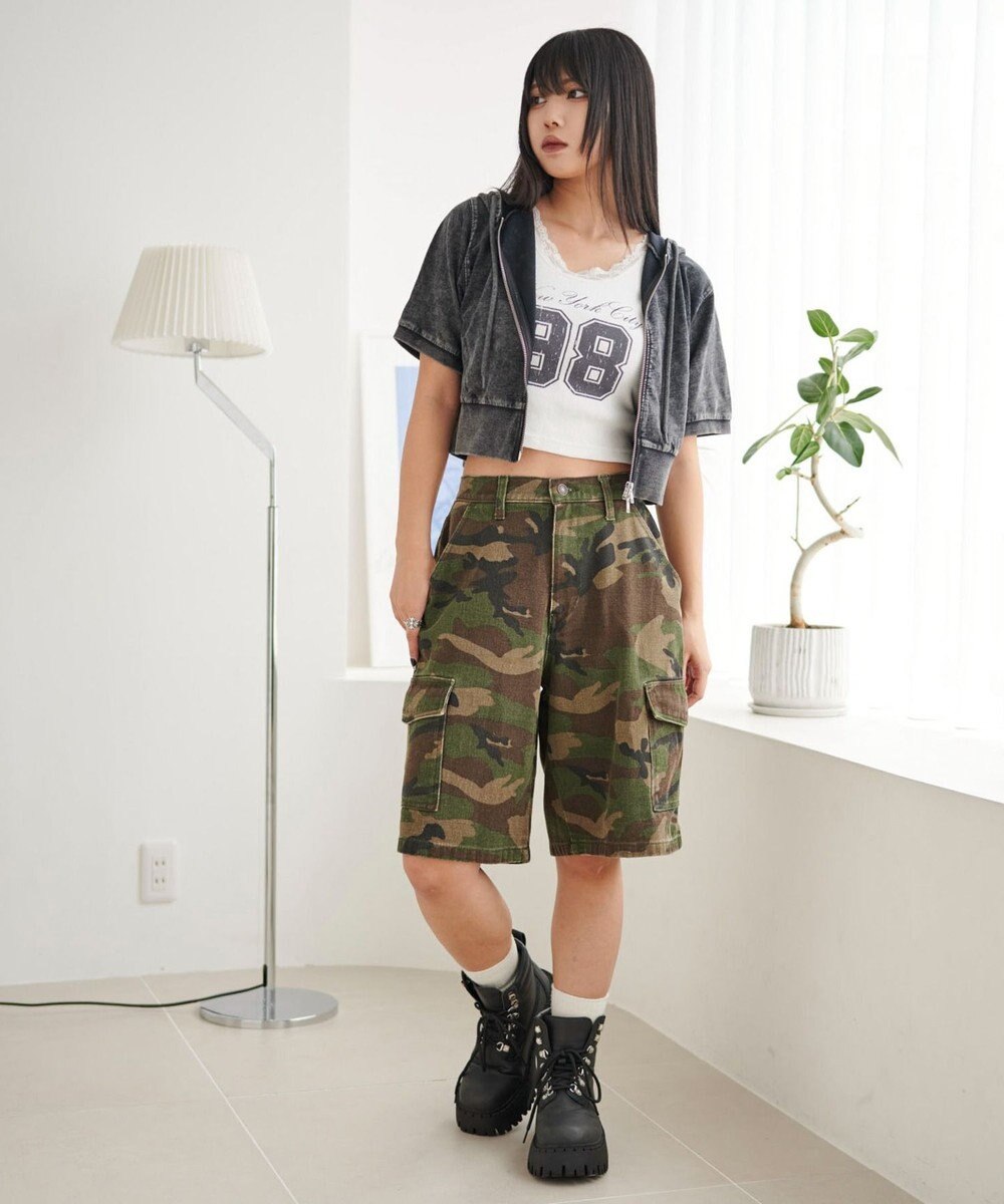 WEGO 半袖ショートパーカー 