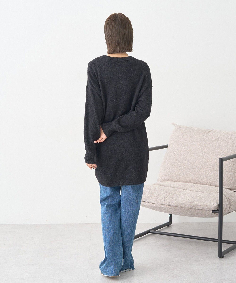 earth music&ecology 【セルフカット可】ストレッチフレアデニムパンツ 