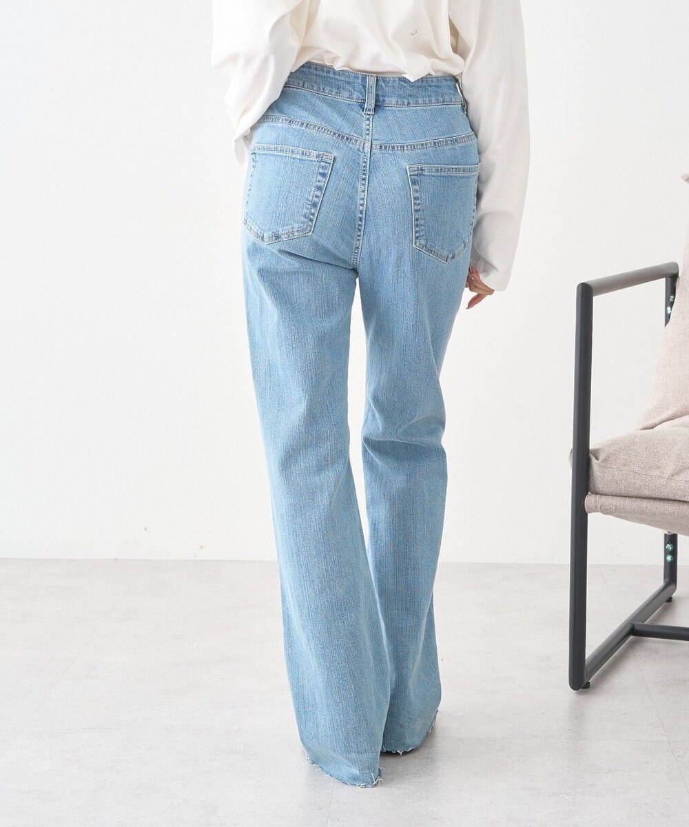earth music&ecology 【セルフカット可】ストレッチフレアデニムパンツ 