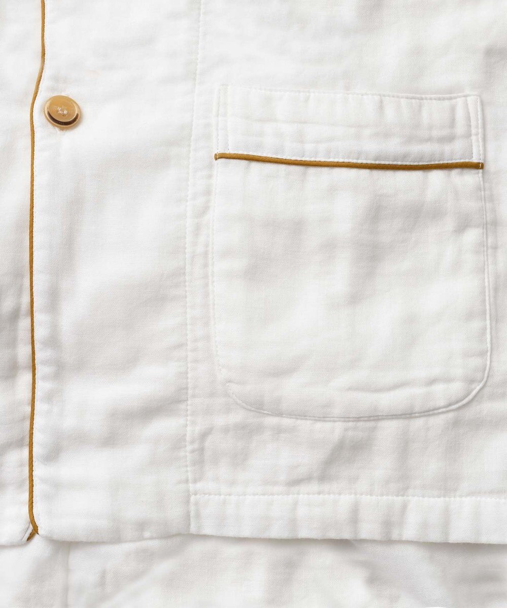 京和晒綿紗 【紗栄子さん愛用パジャマの色違い/UNISEX】ガーゼパジャマ 2重合わせ 白 