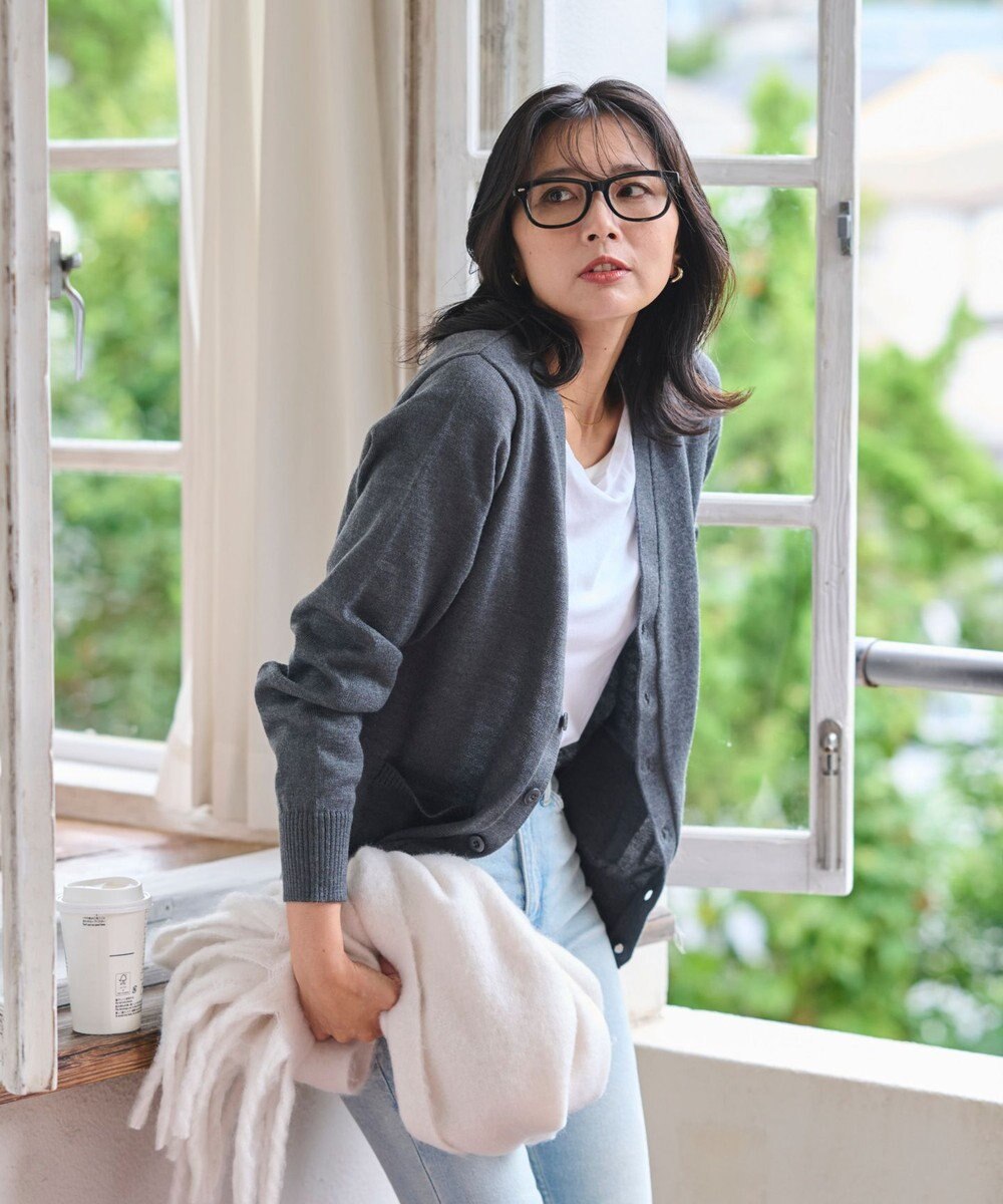 WEGO 【WEB限定/2025年秋冬新作//洗濯OK/毛玉レス/MLXLサイズ展開/オフィス/カジュアル】ベーシックニットカーディガン 