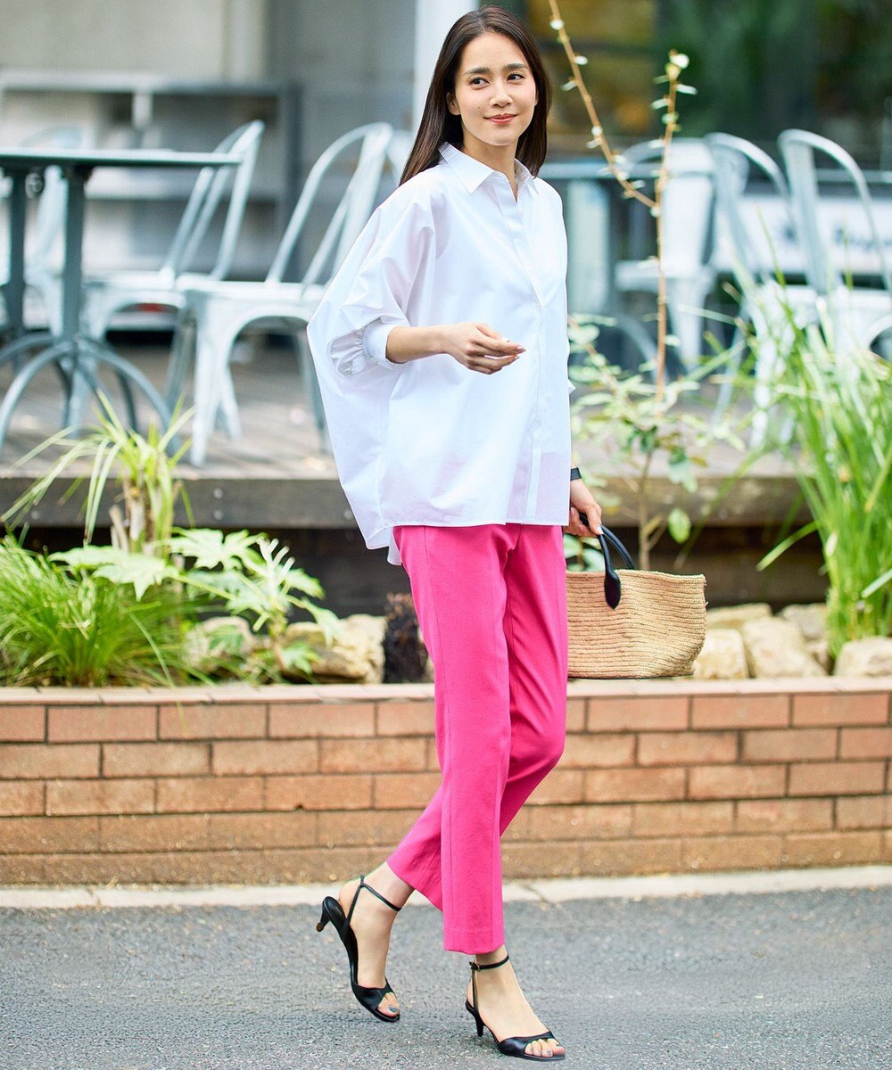 自由区 【SHIHOさん着用・昨年大好評・新色追加・後ろウエストゴム】シェルタリングテーパード パンツ 