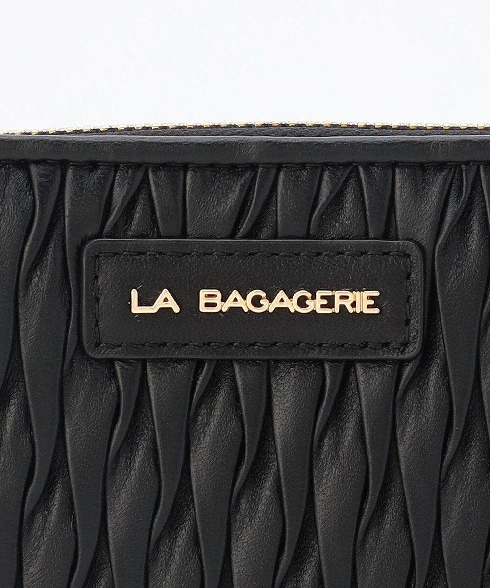 LA BAGAGERIE シープレザープリーツ加工ラウンドウォレット 