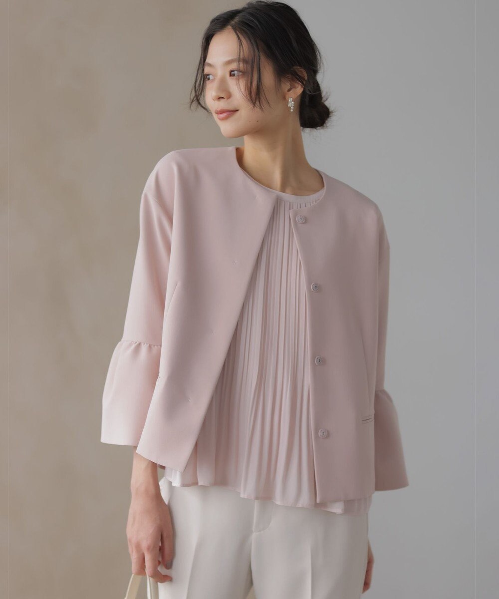 組曲 S 【KUMIKYOKU NAVY】コンフォータブルドレープ フレアスリーブジャケット 