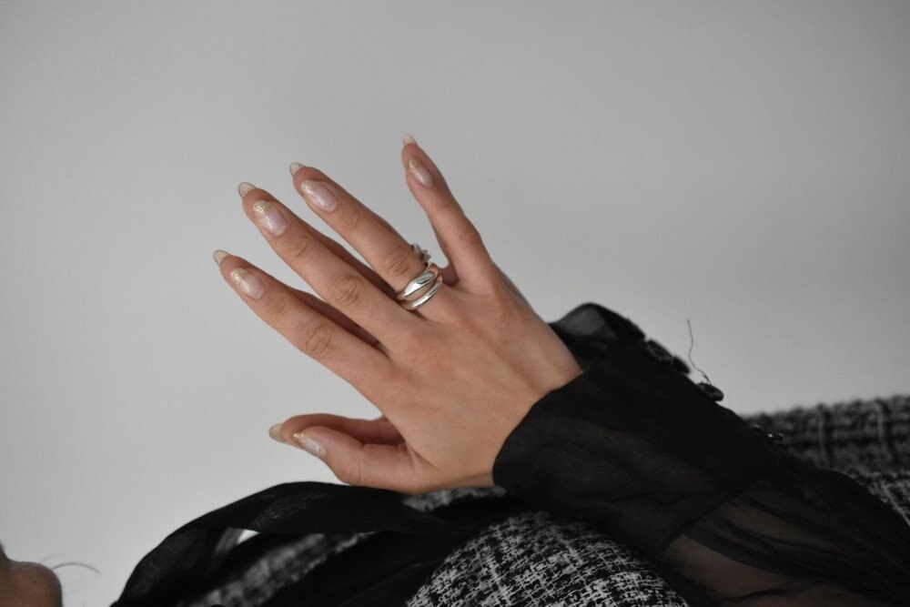 yoaa シルバー925 ダブル リング 