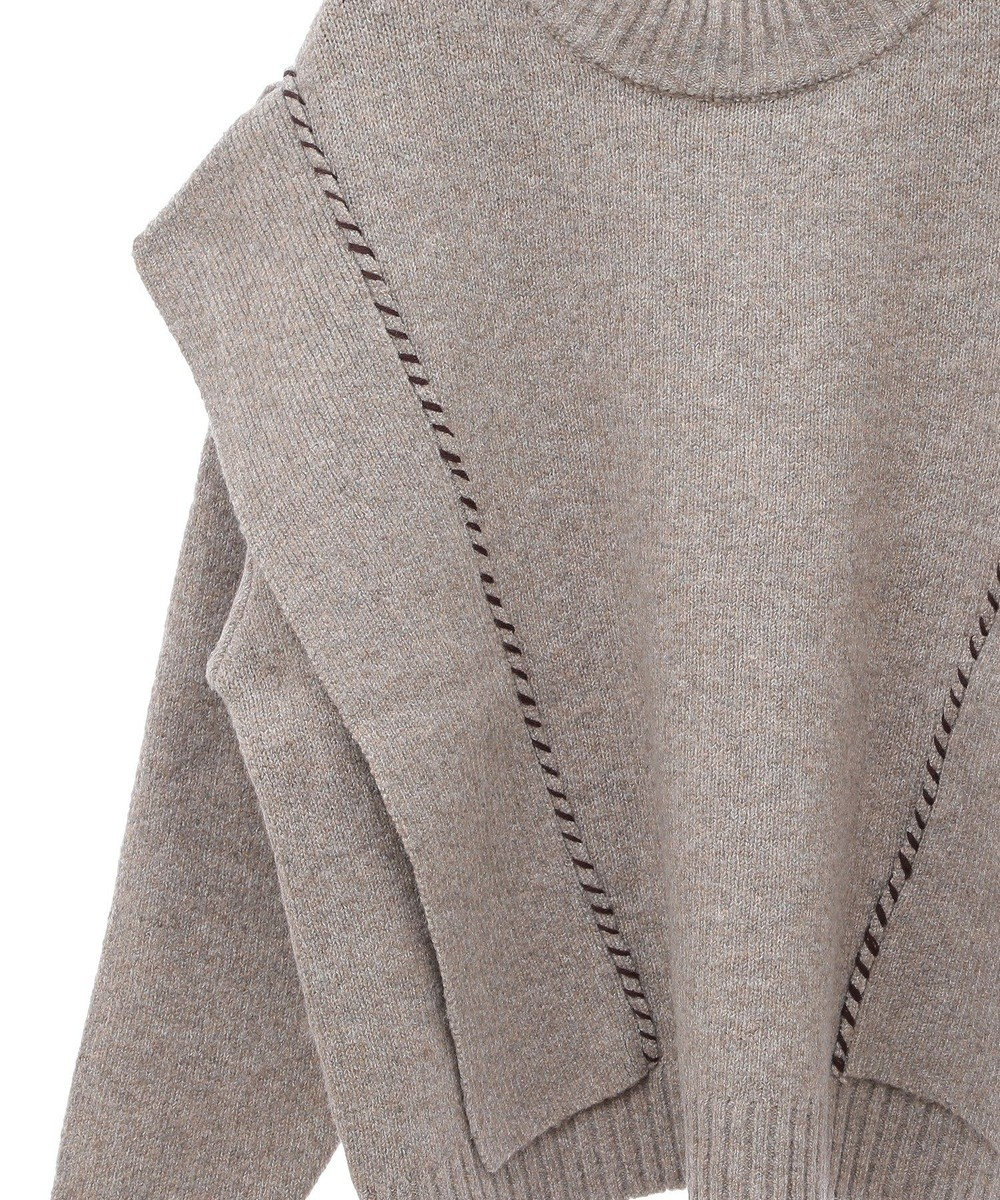 CRAFT STANDARD BOUTIQUE 洗える/ハンドステッチデザインニットプルオーバー 