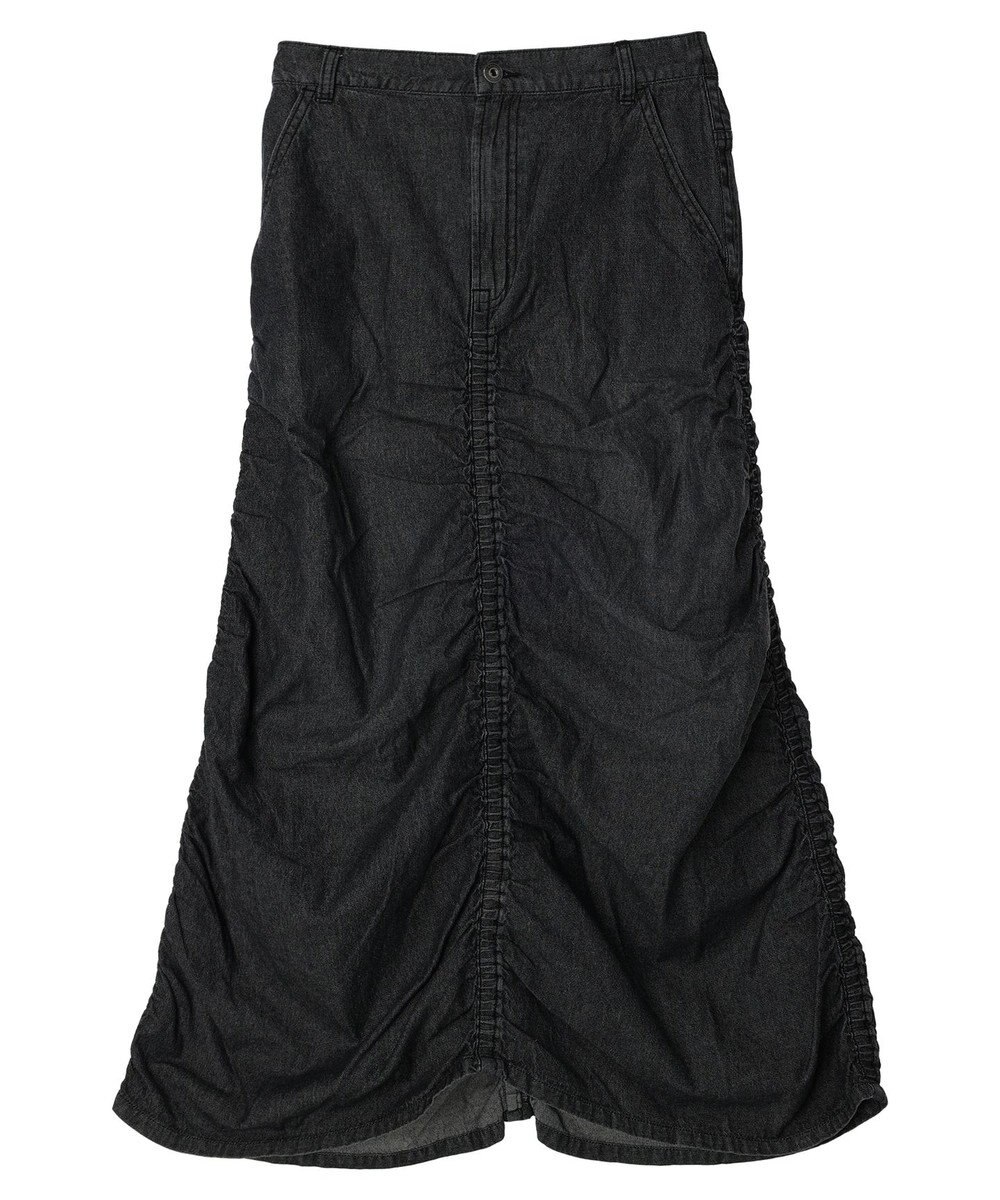 Green Parks ・ＳＵＧＡＲ　ＳＰＯＯＮ　シャーリングデニムスカート 