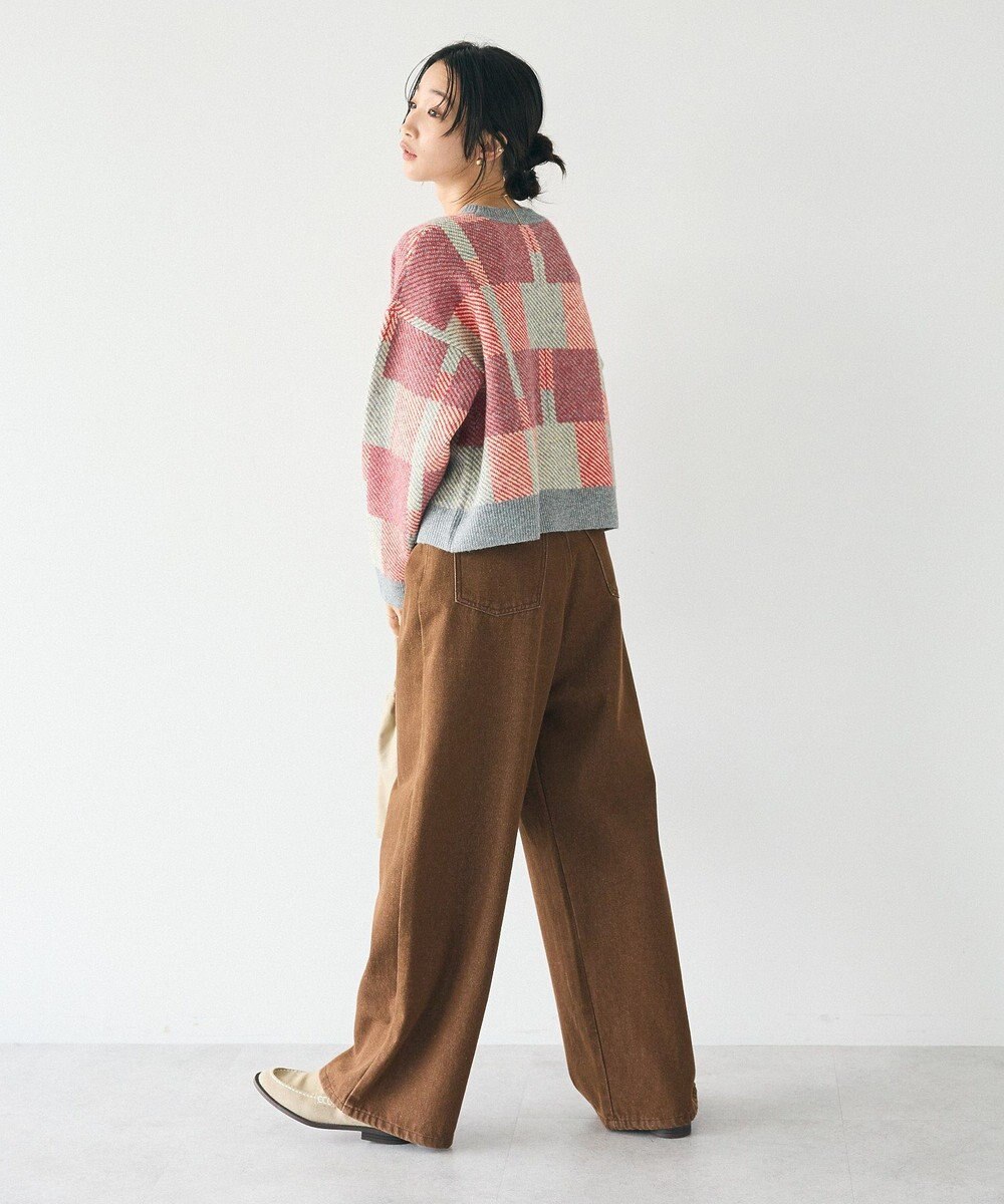 CRAFT STANDARD BOUTIQUE 洗える/チェック柄ニットプルオーバー 