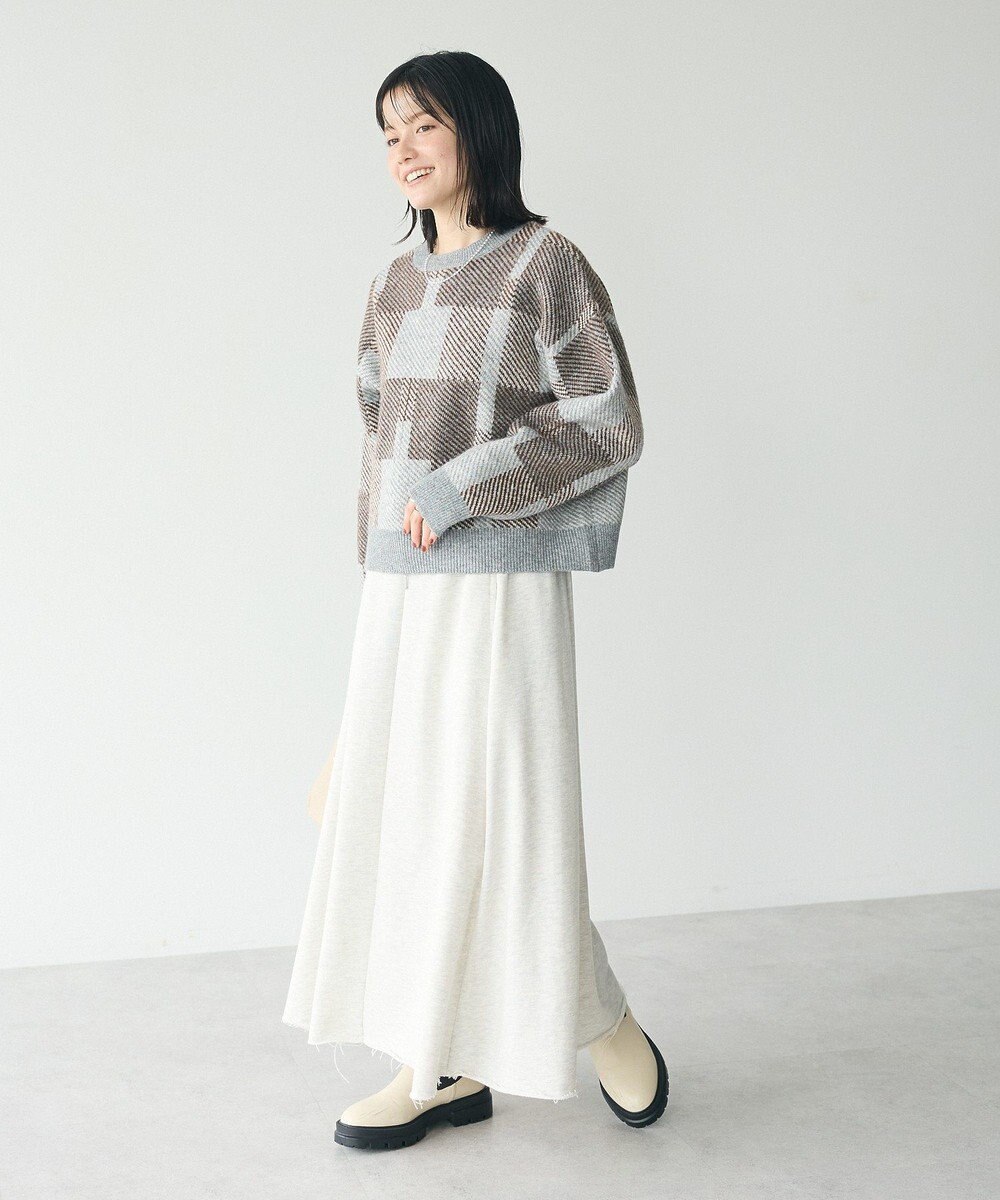 CRAFT STANDARD BOUTIQUE 洗える/チェック柄ニットプルオーバー 