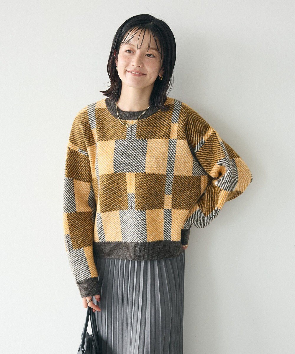 CRAFT STANDARD BOUTIQUE 洗える/チェック柄ニットプルオーバー 
