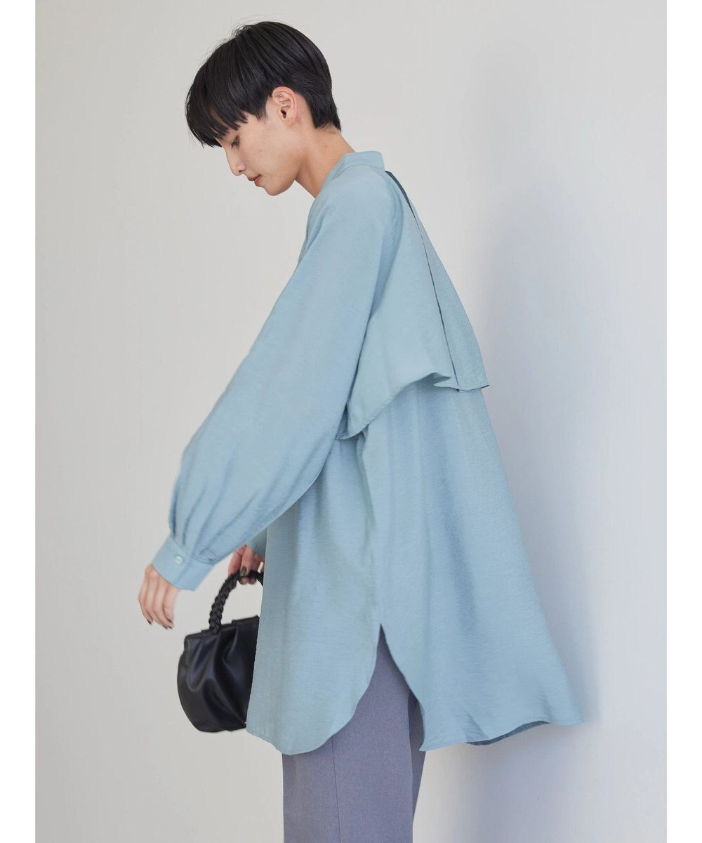 AMERICAN HOLIC バンドカラーフリルシャツチュニック 