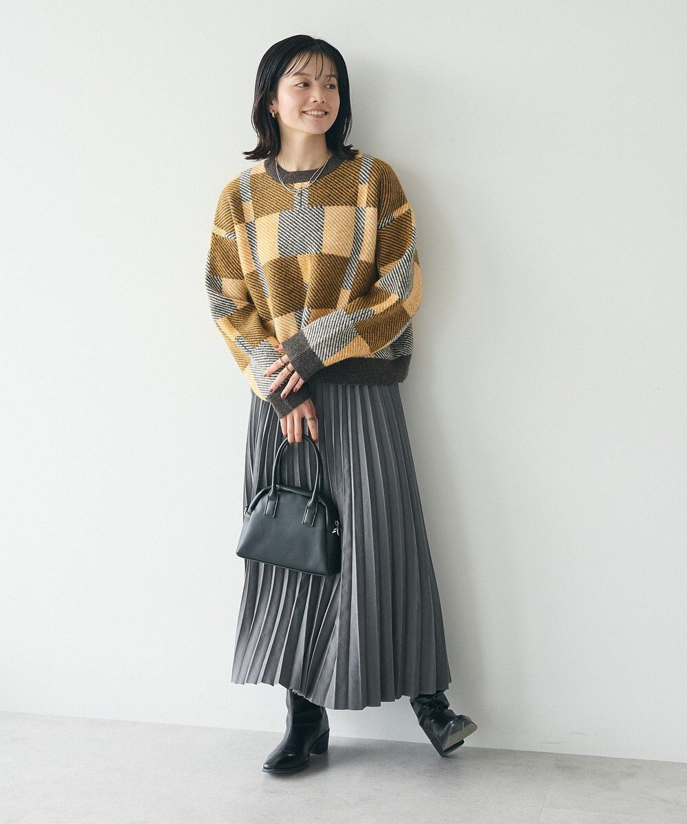 CRAFT STANDARD BOUTIQUE 洗える/チェック柄ニットプルオーバー 