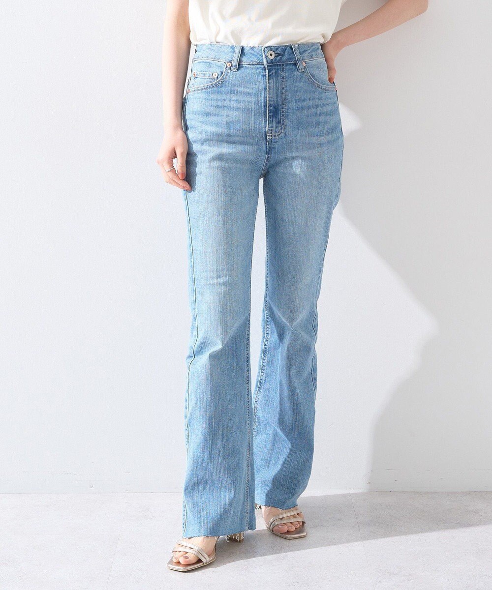 earth music&ecology セルフカットフレアデニムパンツ 