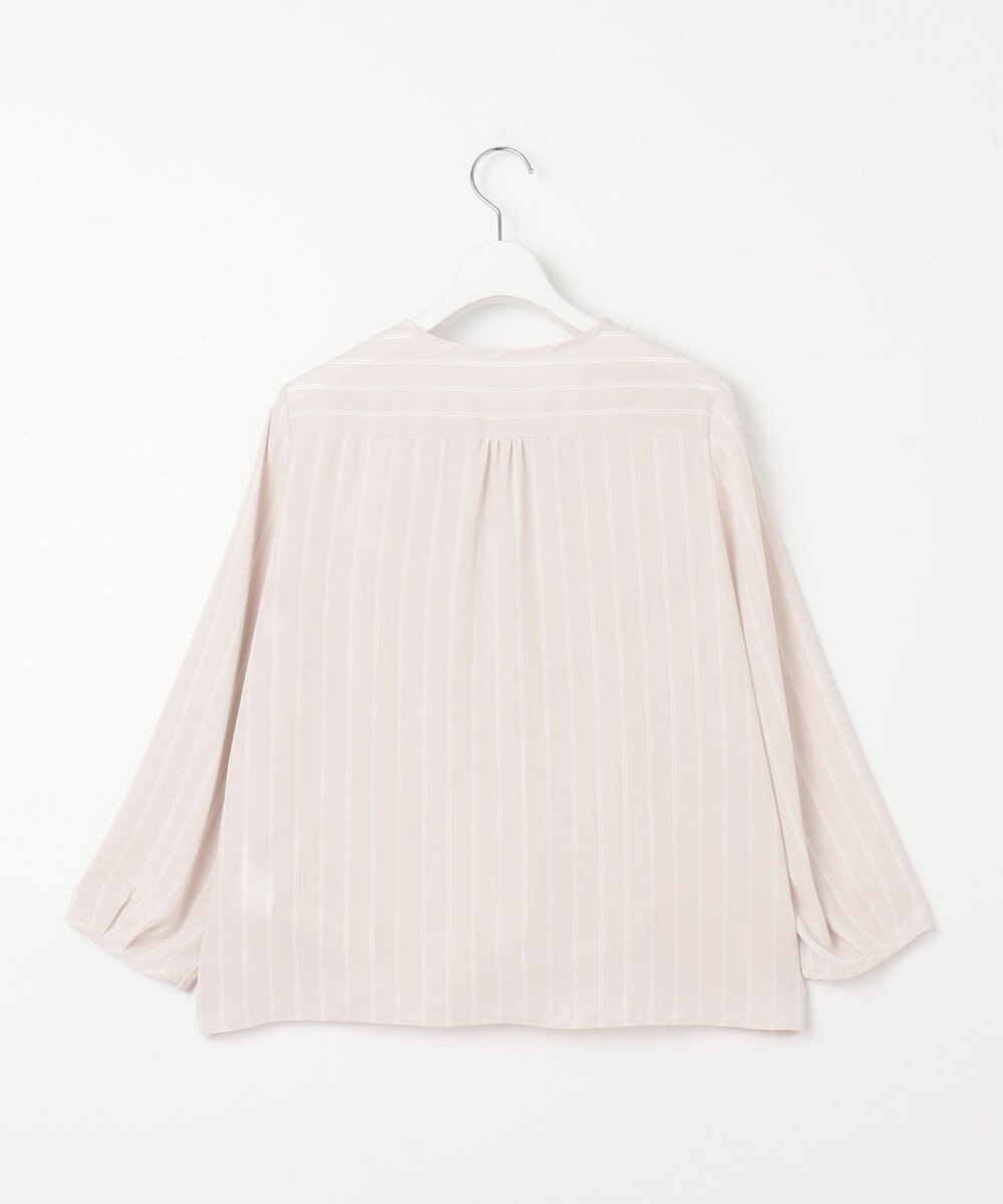 自由区 【洗える】バックサテンアムンゼンストライプ ブラウス 