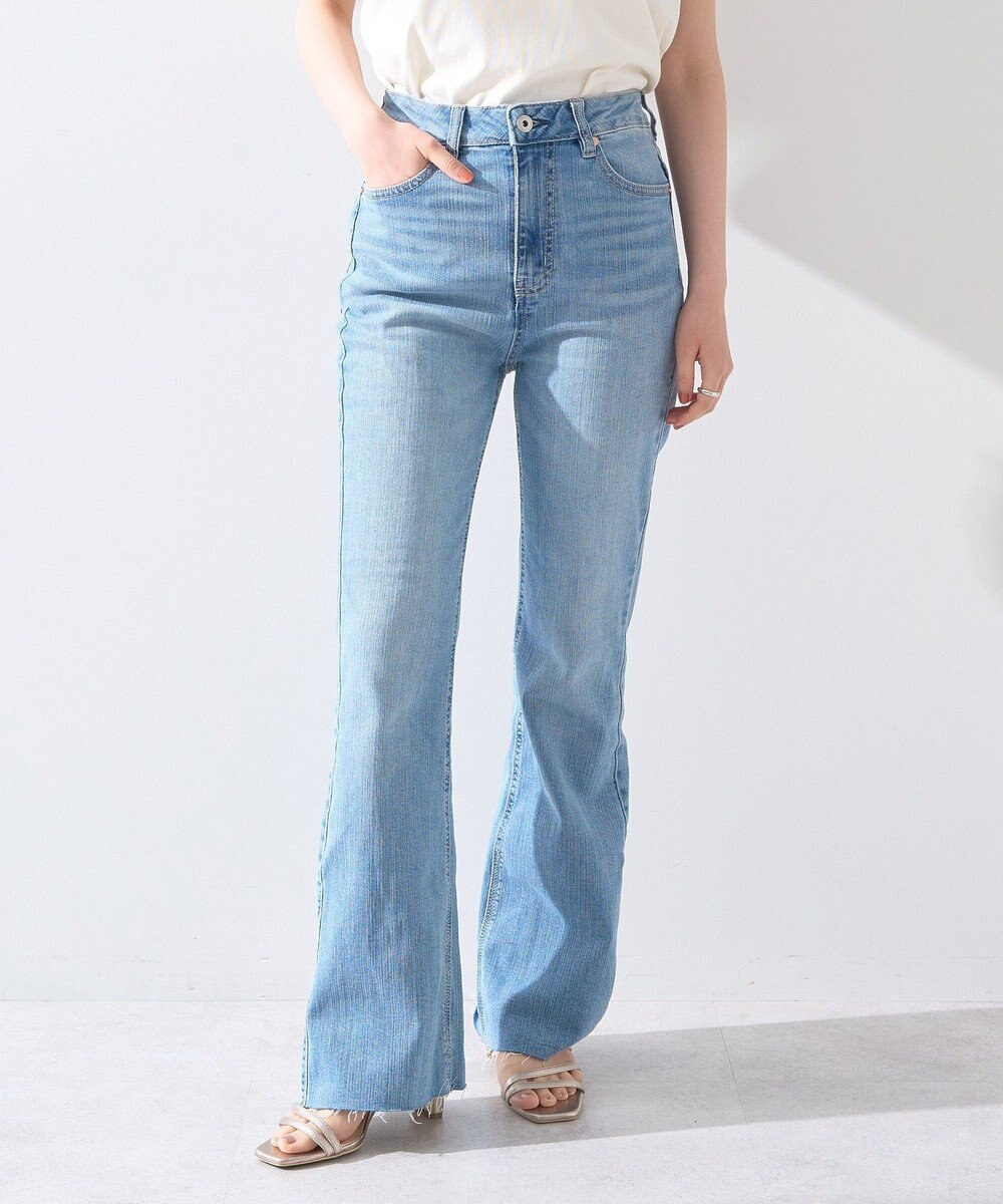 earth music&ecology セルフカットフレアデニムパンツ 