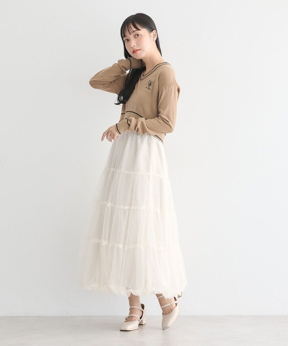 earth music&ecology キャットロゴショートニットプルオーバー 