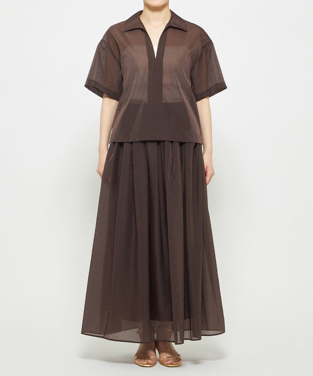 uncrave シアー オーガンジー フレア スカート 