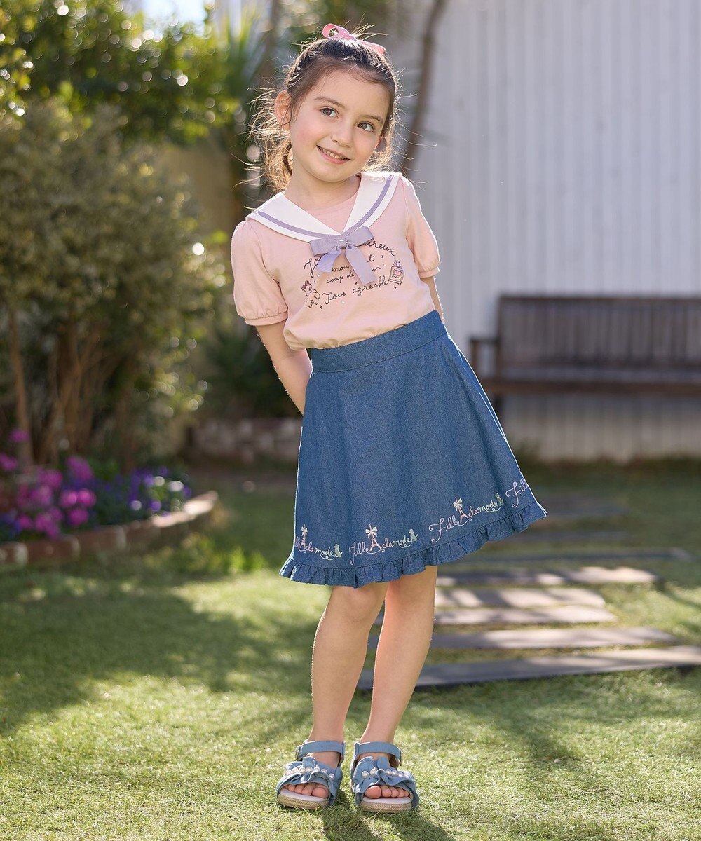 ANY KIDS 裾 ロゴ刺繍 スカパン 