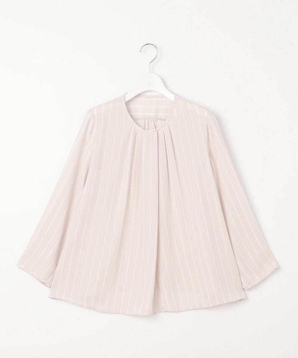 自由区 【洗える】バックサテンアムンゼンストライプ ブラウス 