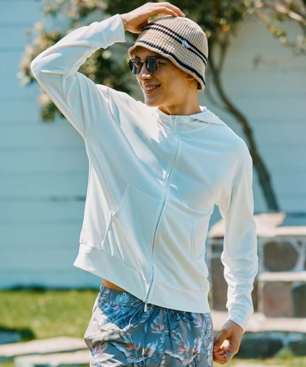 San-ai Resort（三愛水着楽園） ★新色ブルー入荷【UPF50＋】　ユニセックス　サーマルラッシュパーカー　S・M・L　【Reir（レイール）】 