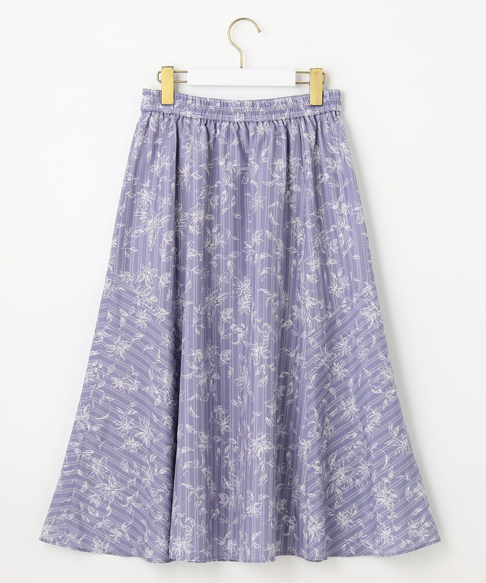 ANY SIS 【洗える】ラインフラワーストライプ スカート 