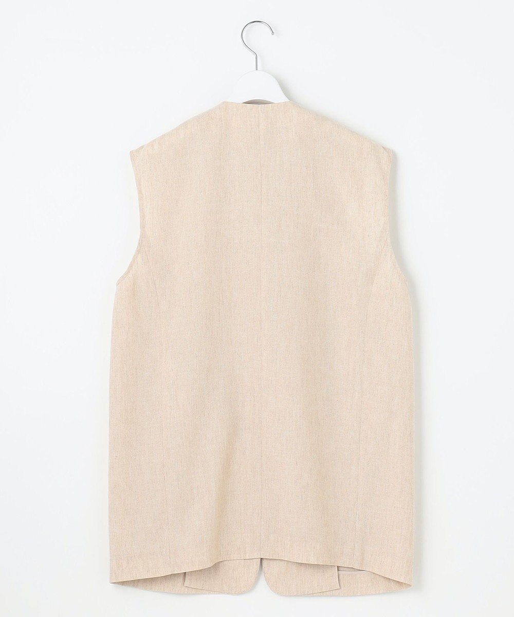 自由区 S 【カタログ掲載・接触冷感・UVカット・洗える】リネンミックスツィル ジレ 