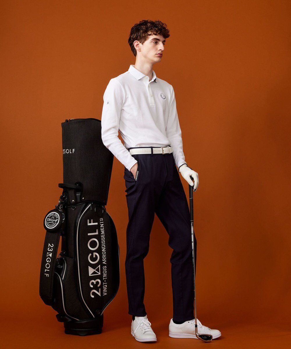 23区GOLF 定番人気【MEN】ハニカムカノコ 長袖ポロシャツ 