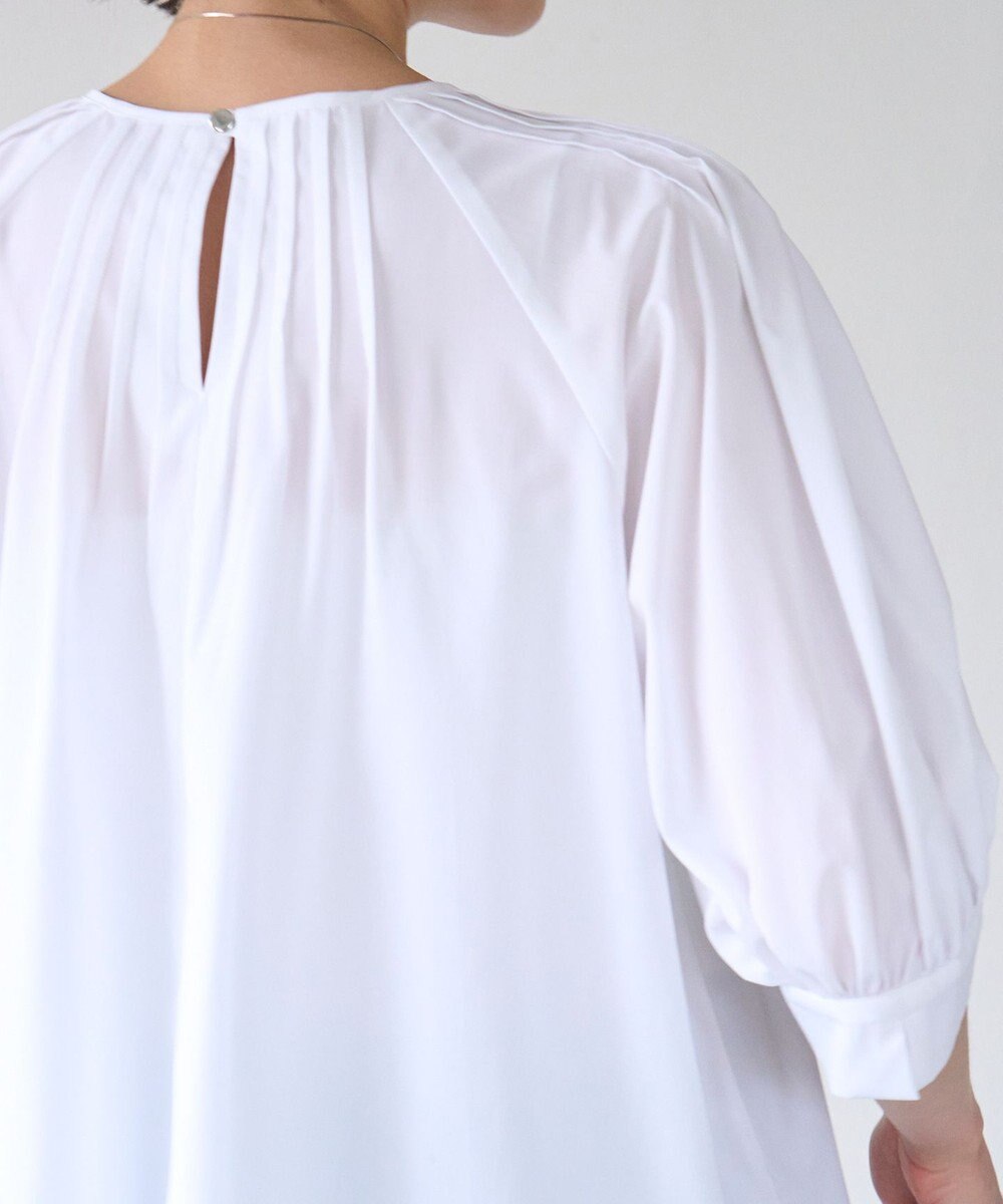 UNFILO イージーケア ピンタックブラウス 