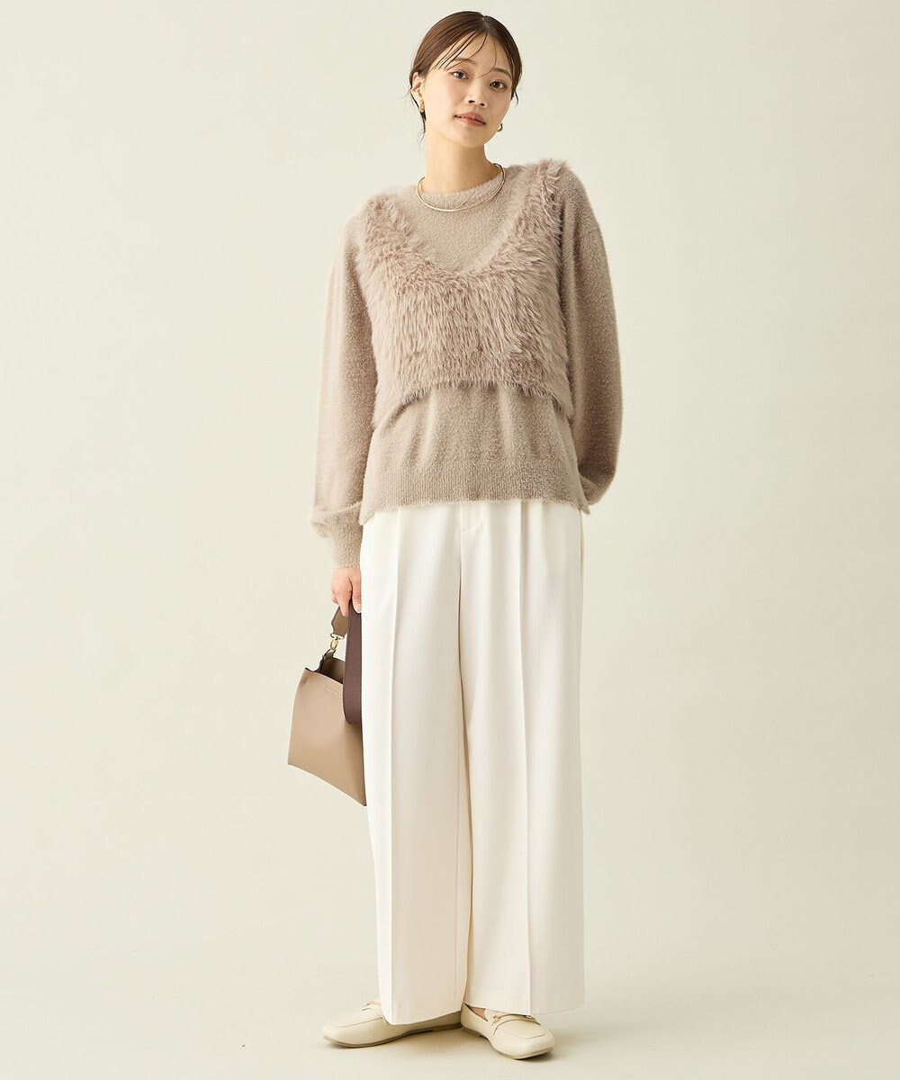 ANY ロングシャギーニットベスト 